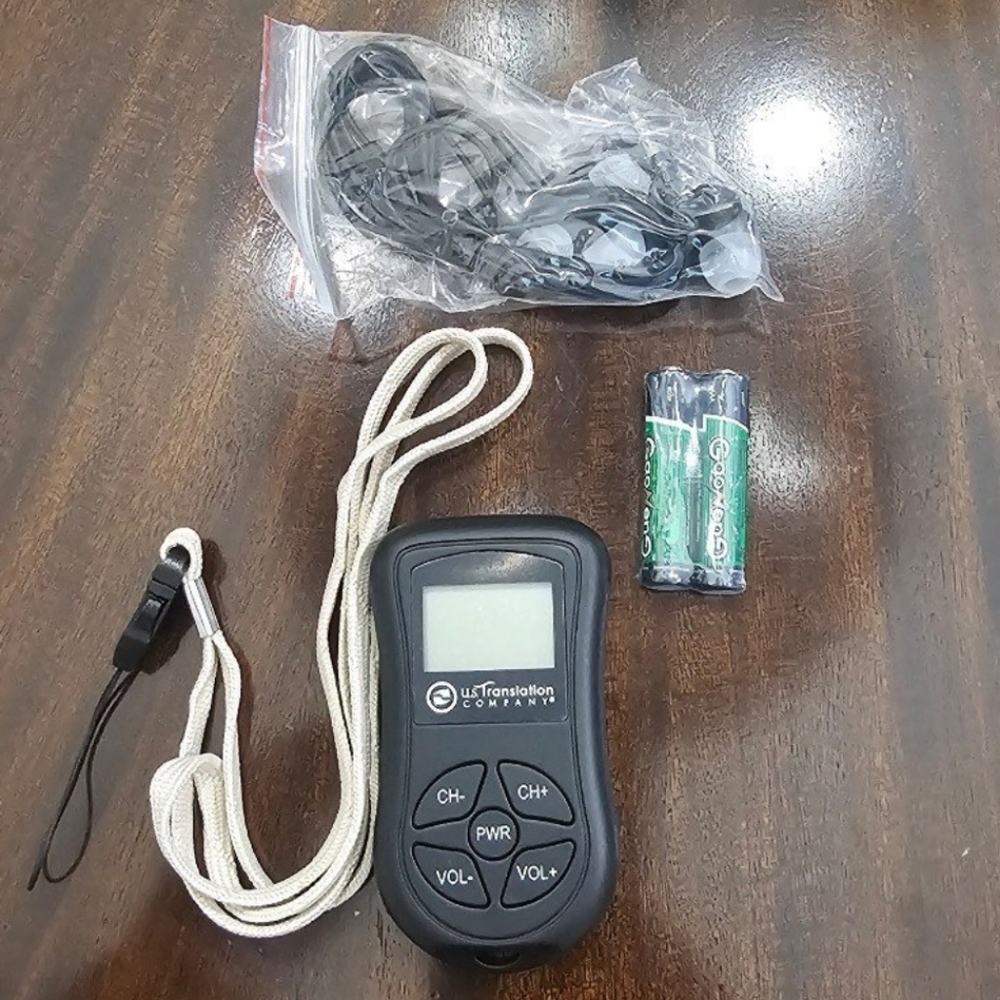 US Translation Company Personal FM Receiver with Earphones & Batteries